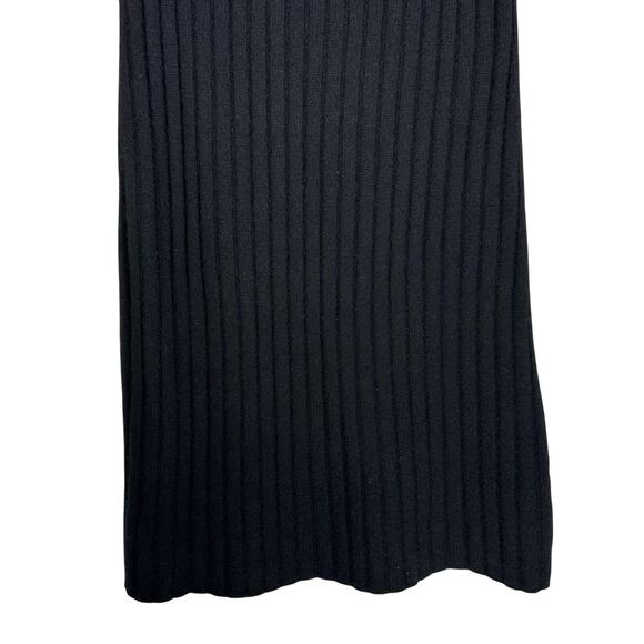 EUC Quince Women’s Mongolian Cashmere Midi Skirt Pull On Black Ribbed M 4453 - Picture 9 of 9
